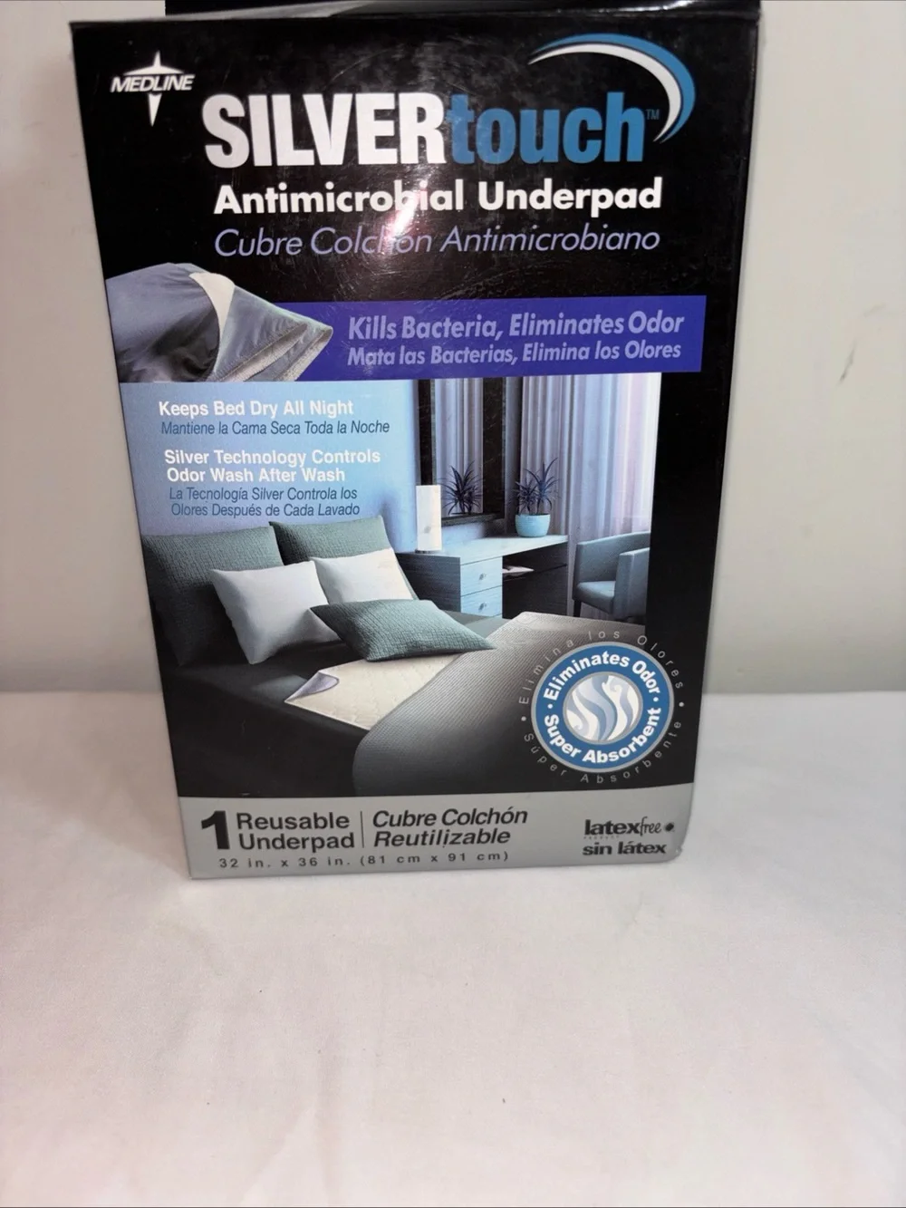 Silver Jeans Silvertouch Antimicrobial Underpad - Black Box with Blue Accents